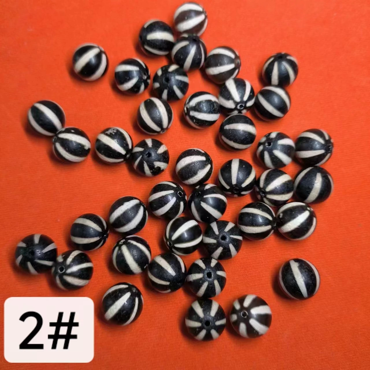 10pcs/lot pure natural old agate round dzi melon beads gypsophila Black and White wholesale classic old pattern accessories gem