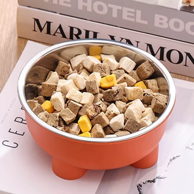 Pet Dog and Cat Bowl 1PC for Indoor and Outdoor Use Four-Legged Stainless Steel Anti Slip Easy To Clean