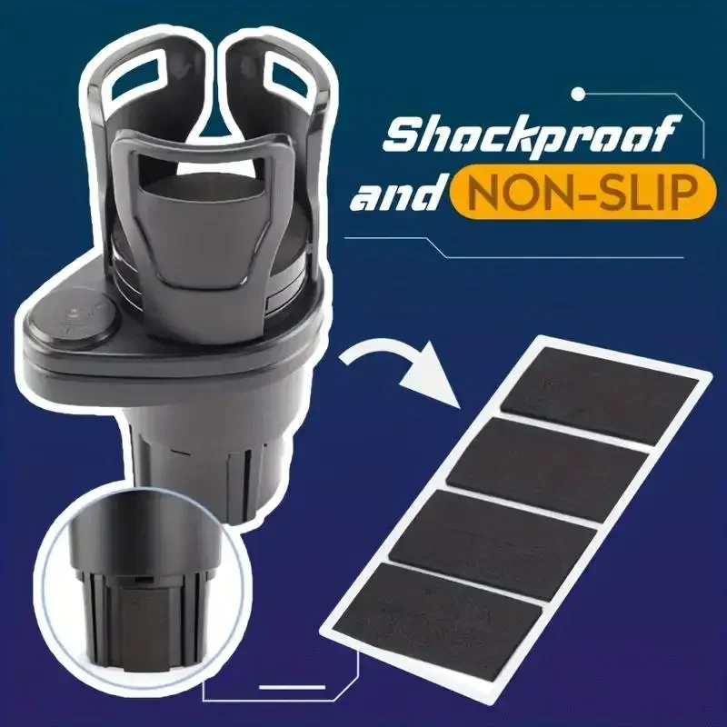 Adjustable Car Cup Holder Expander With Phone Holder