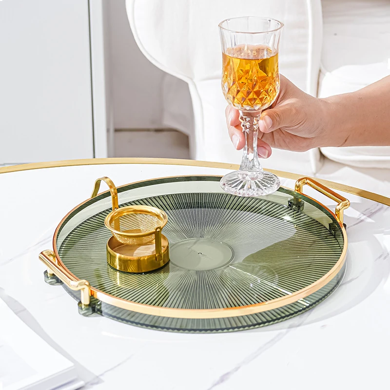 Round Tray Home Living Room Coffee Table Put Teacup Water Cup Storage Tray tea tray