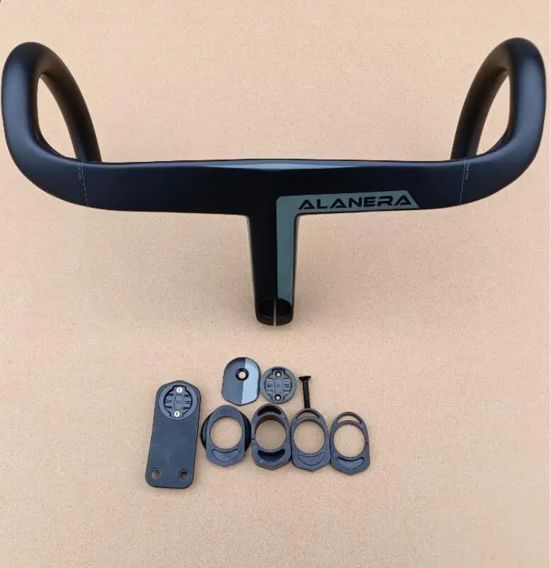 New Carbon Road Intergrated Handlebar For 28.6mm Fork Steer With Headset Spacers And Computer Mount