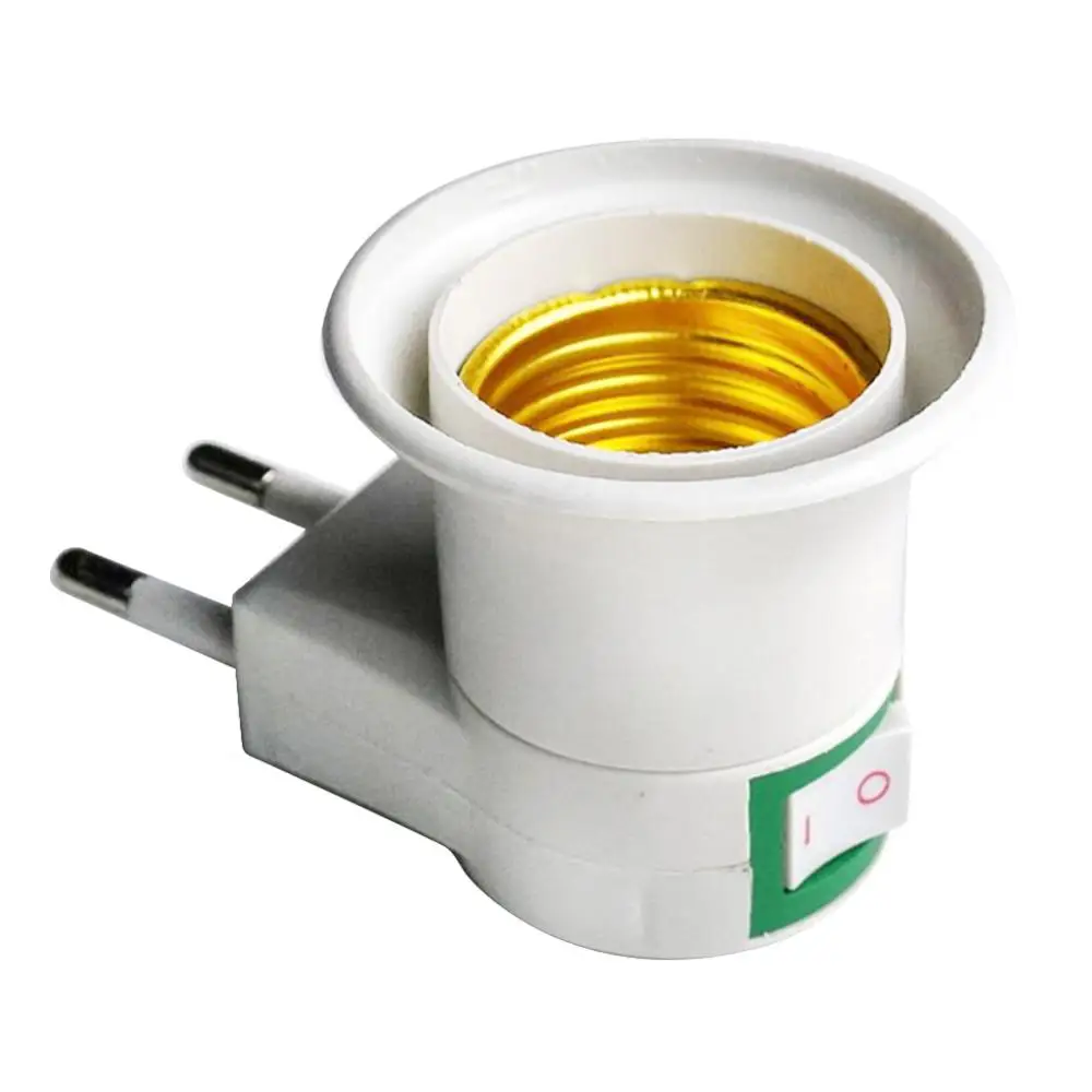 Lamp Bulb Holder Lamp Holder Lamp Base Socket Converter Lamp Socket Adapter EU Plug E27 Screw With On-Off Switch for CFL