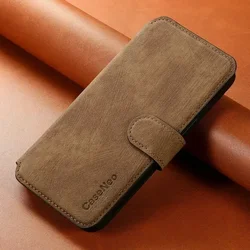 Luxurious Leather Flip Case with 2 - in - 1 Detachable RFID Protection and Magsafe Compatibility for Honor 200 Smart (Brown)