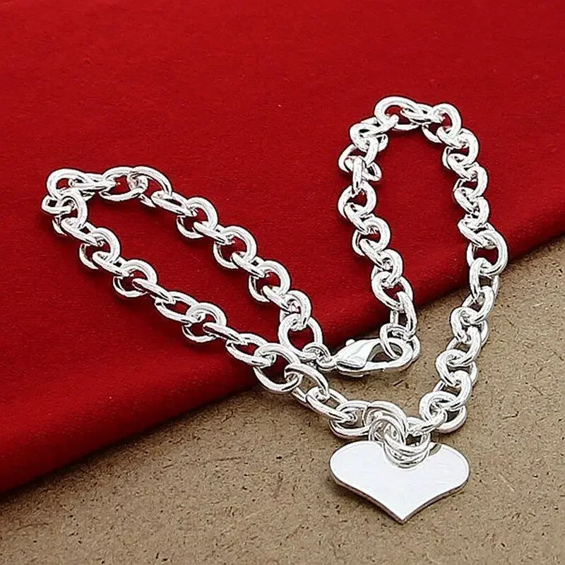 

CHUANGCHENG Timeless Love 925 Sterling Silver Heart Card Pendant Necklace Chains for Women