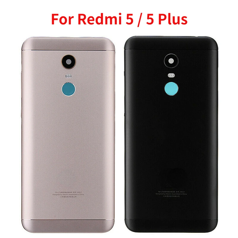 Back Cover For Xiaomi Redmi 5 Battery Cover Rear Door for Redmi 5 Plus Housing Case with Camera lens+Power Volume Button for htc u11 5 5 inch back cover door rear glass housing case for htc u11 5 5inch battery cover with camera lens