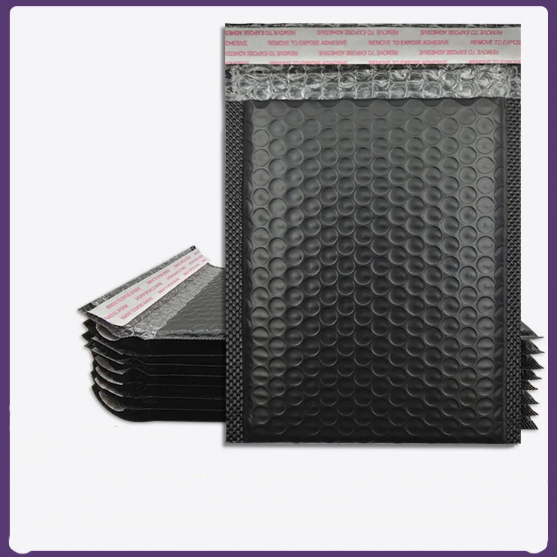 Minimum order of 50 pieces black bubble bag express packaging storage bag plastic self-adhesive thickened printing