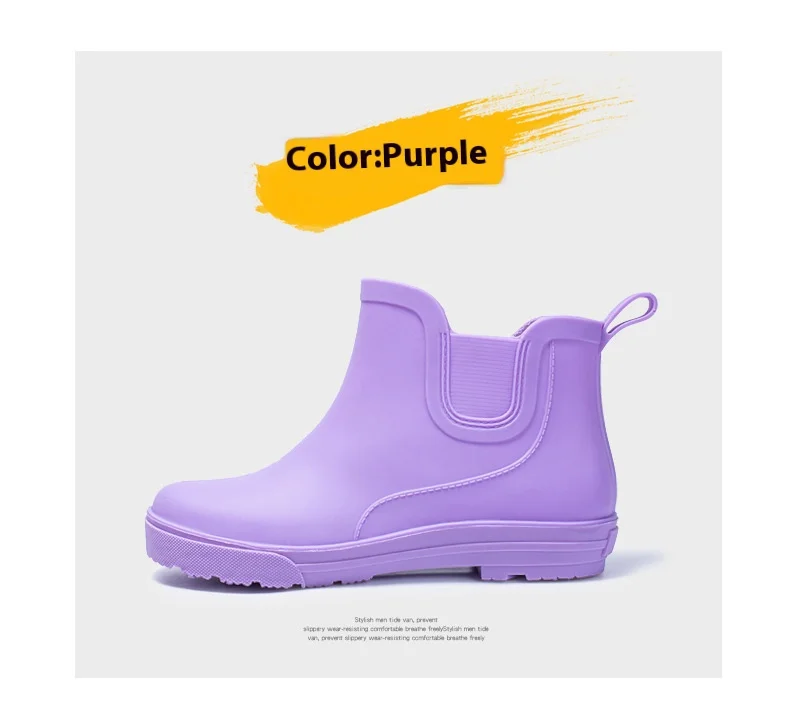 Evshine Damenmode-Regenschuhe, 2025, neue kurze Röhren-Regenstiefel, wasserdichte Gartenschuhe, rutschfeste Damenstiefel mit weicher Sohle im Freien – Detail 6