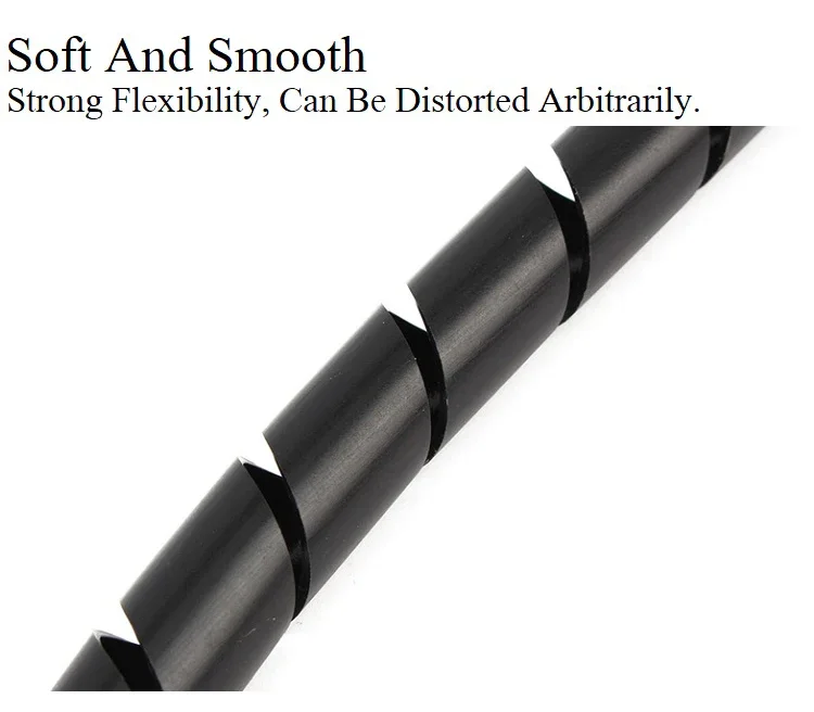 Description Picture 5 of itemCable Sleeve Winding Pipe Spiral Wrapping Transparent/Black Wire Organizer Sheath Tube 4-30MM Plastic Tape Management Protector