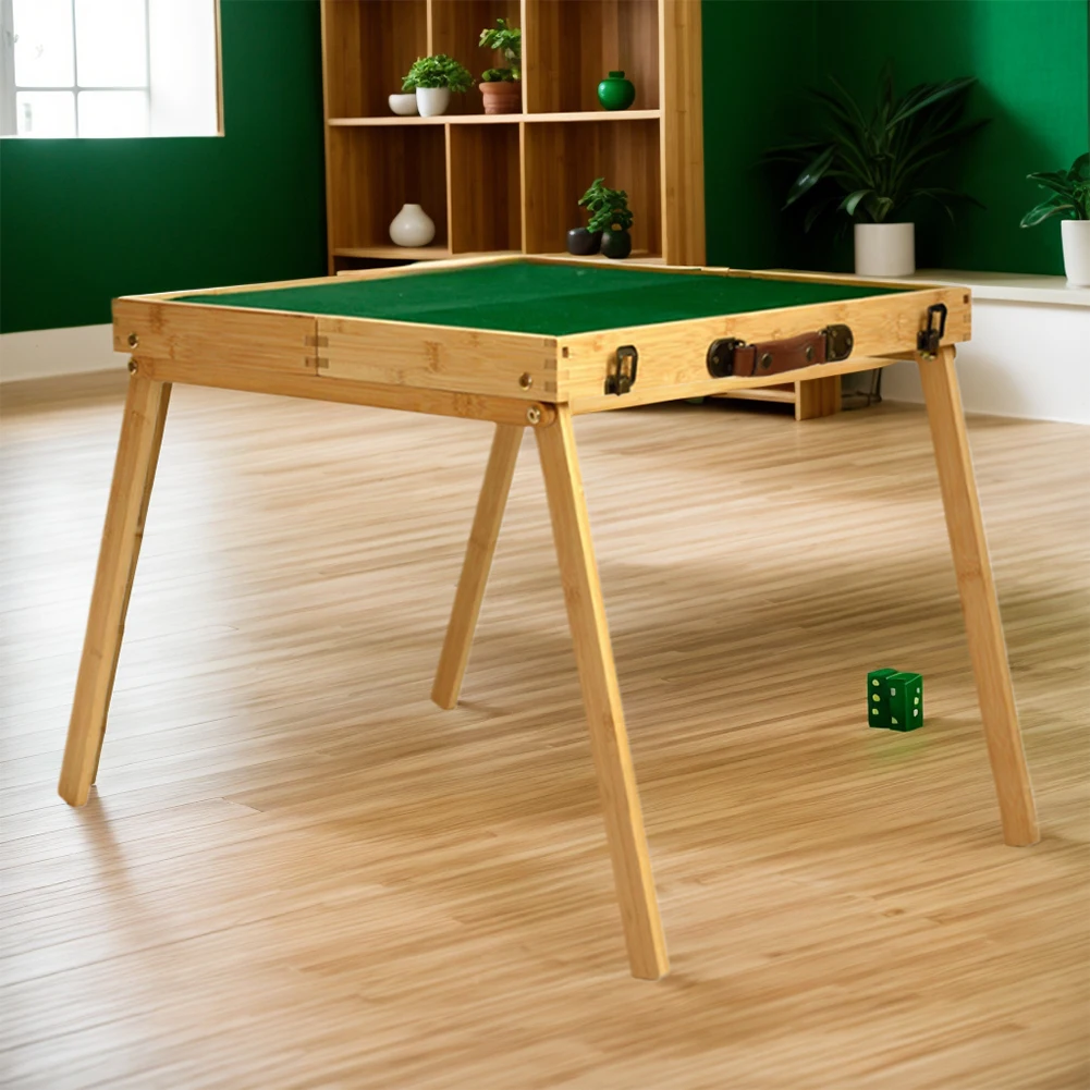 Travel Portable Mahjong Table with Chinese Mahjong Tiles Set Portable Mahjong Game Kits for Outdoor Camping Dormitory 2