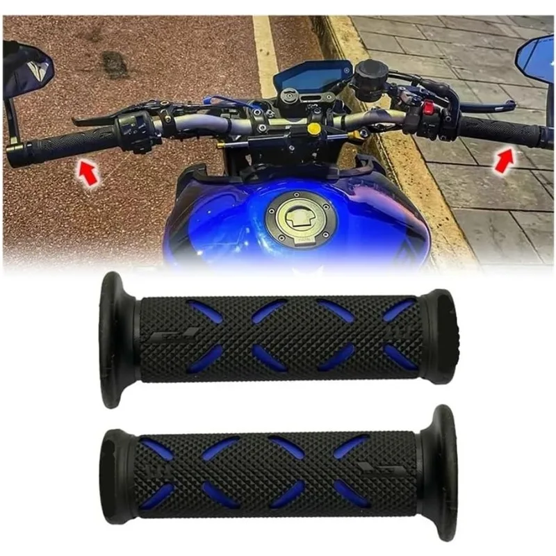 Universal 22mm Anti-Slip Rubber Motorcycle Handle Grips - Premium Accessory