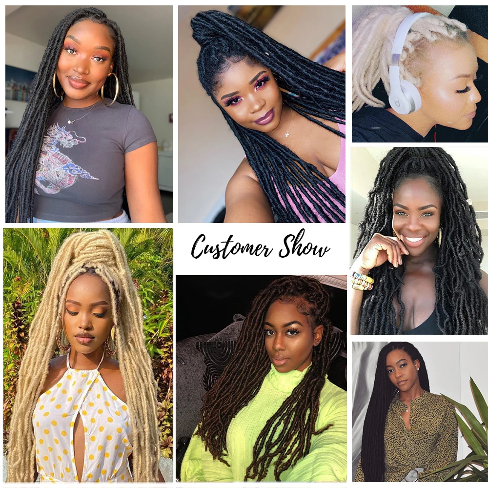 613 Blonde Long Straight Faux Locs Synthetic Crochet Braiding Hair Dreadlocks Soft Pre Looped Knotless Braided Hair X-TRESS 6