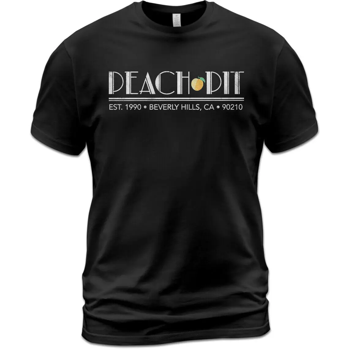 T-Shirt Unisex In Cotone Pesca Pit Est.1990 Beverly Hills, Ca 90210