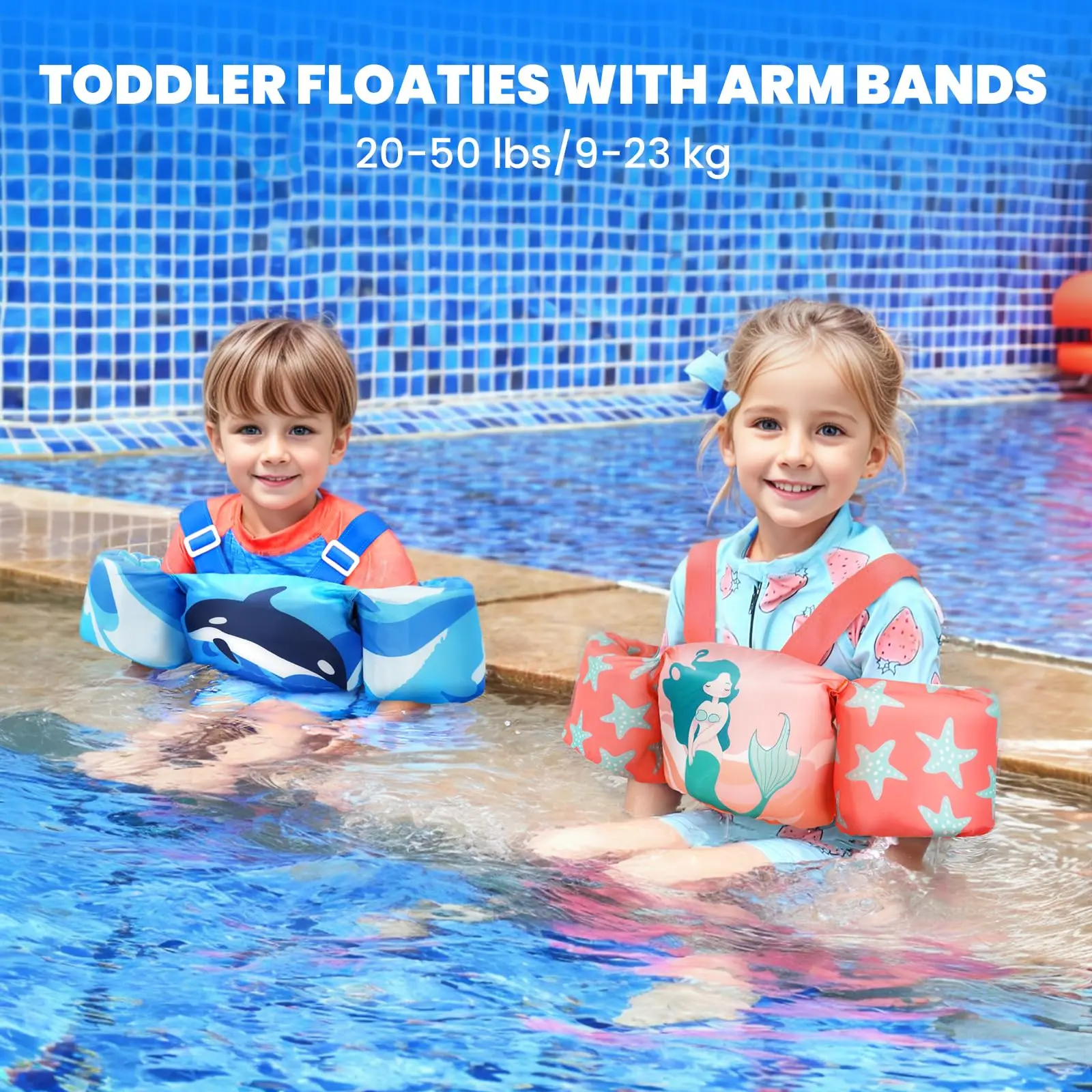 Baby Float Cartoon Arm Sleeve Swimsuit Foam Safety Adjustable Life Jacket Swimming Training Floating Pool Float Swimming Ring 6