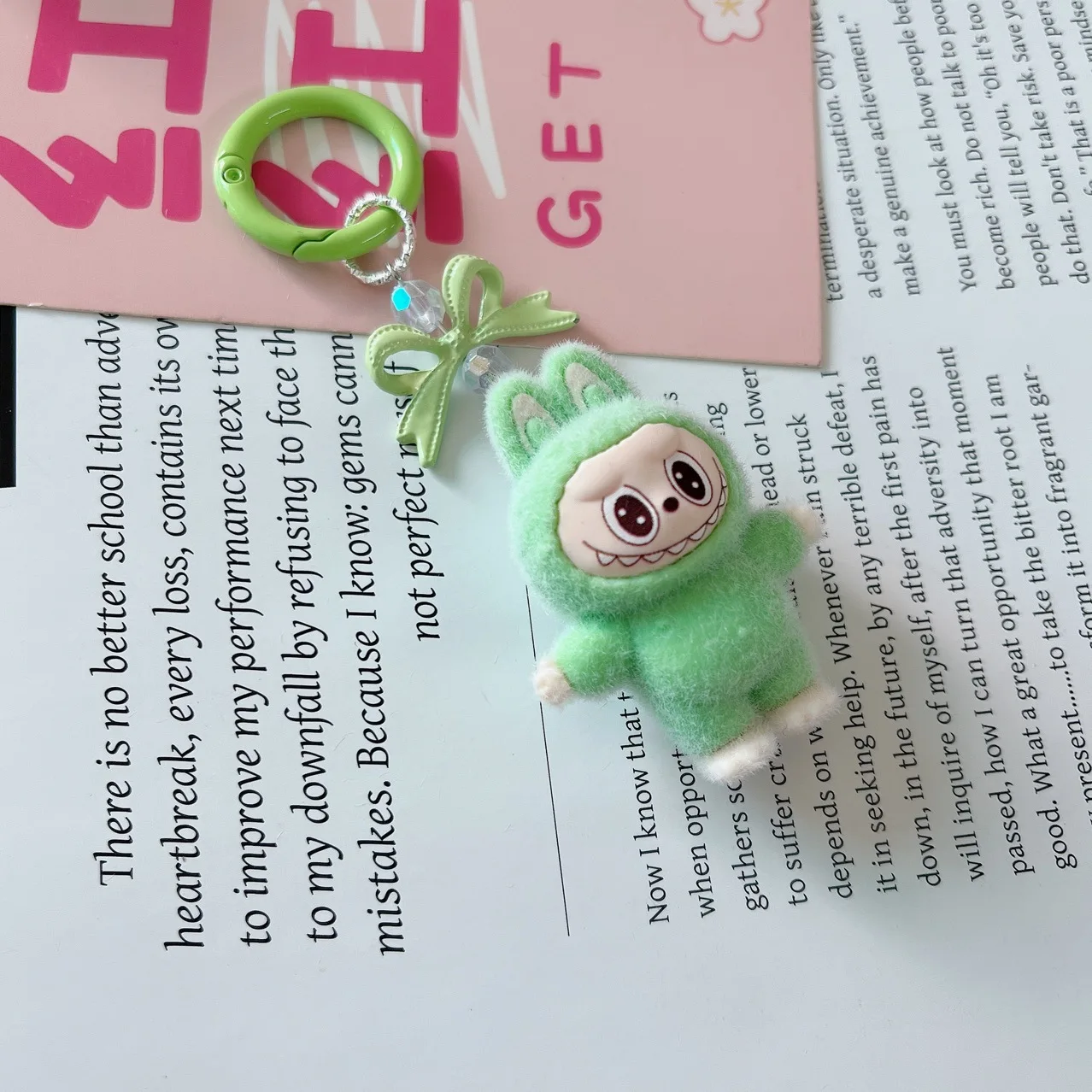 Labubu Keychain Doll Couple Keyring Kawaii Cartoon Creative Bowknot Mobile Phone Bag Pendant Charms Backpack Decoration Gifts plush keychain key chain bunny keychain balloon dog keychain backpack decoration plush doll plush toy
