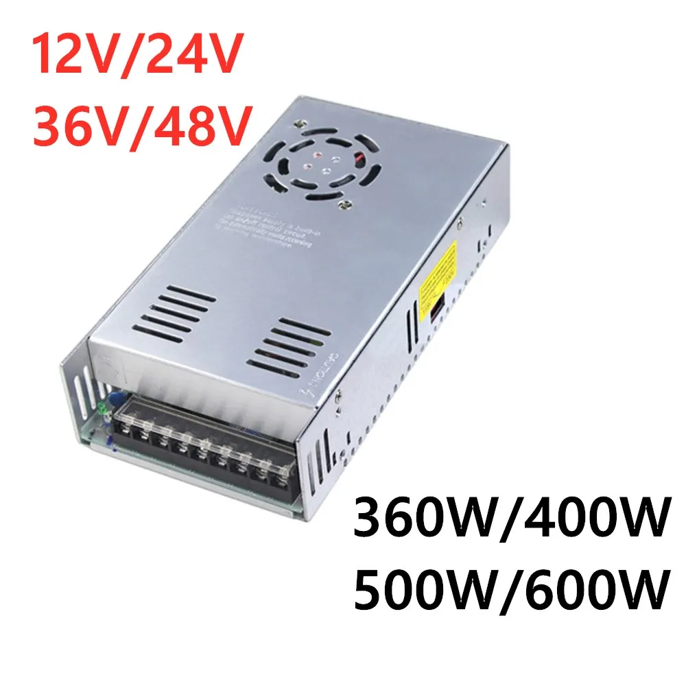 

360W 400W 500W 600W Power Supply Source Transformers AC 220V To DC 12V 24V 36V 48V Power Supply For LED Strip Light CCTV Motor