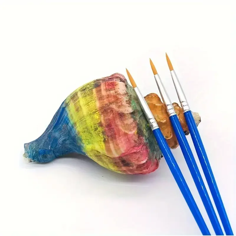 30pcs Fine Tip Paint Brushes, Washable Nylon Bristles for Detailed Artwork, DIY Crafts & Graffiti - Blue Plastic Handles 4