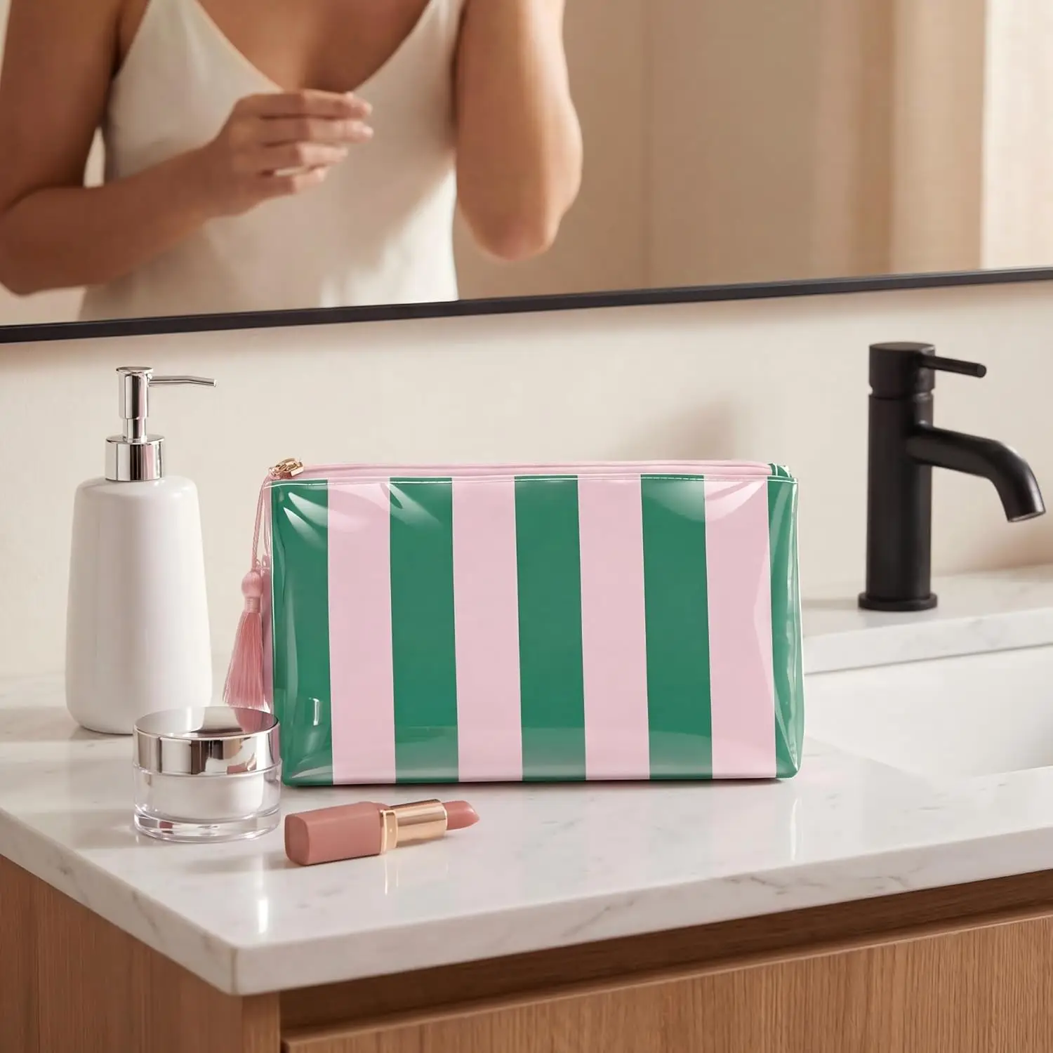 Large Transparent Waterproof Cosmetic Bag for Women's Travel Essentials