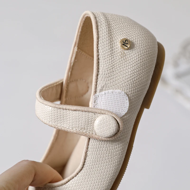 AS New Kids Shoes Children Princess Shoes Baby Girls Leather Shoes Toddler Ballet Flats First Walker Fashion Shoes Mary Jane 6