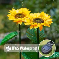 Simulé tournesols solaires extérieurs sens intelligent lumières de jardin cour mariage Thanksgiving décor lumière LED étanche lumière de pelouse 4