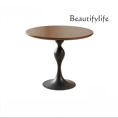 

Small Apartment Simple Solid Wood Small round Table Office Negotiation Table and Chair Combination Commercial Reception