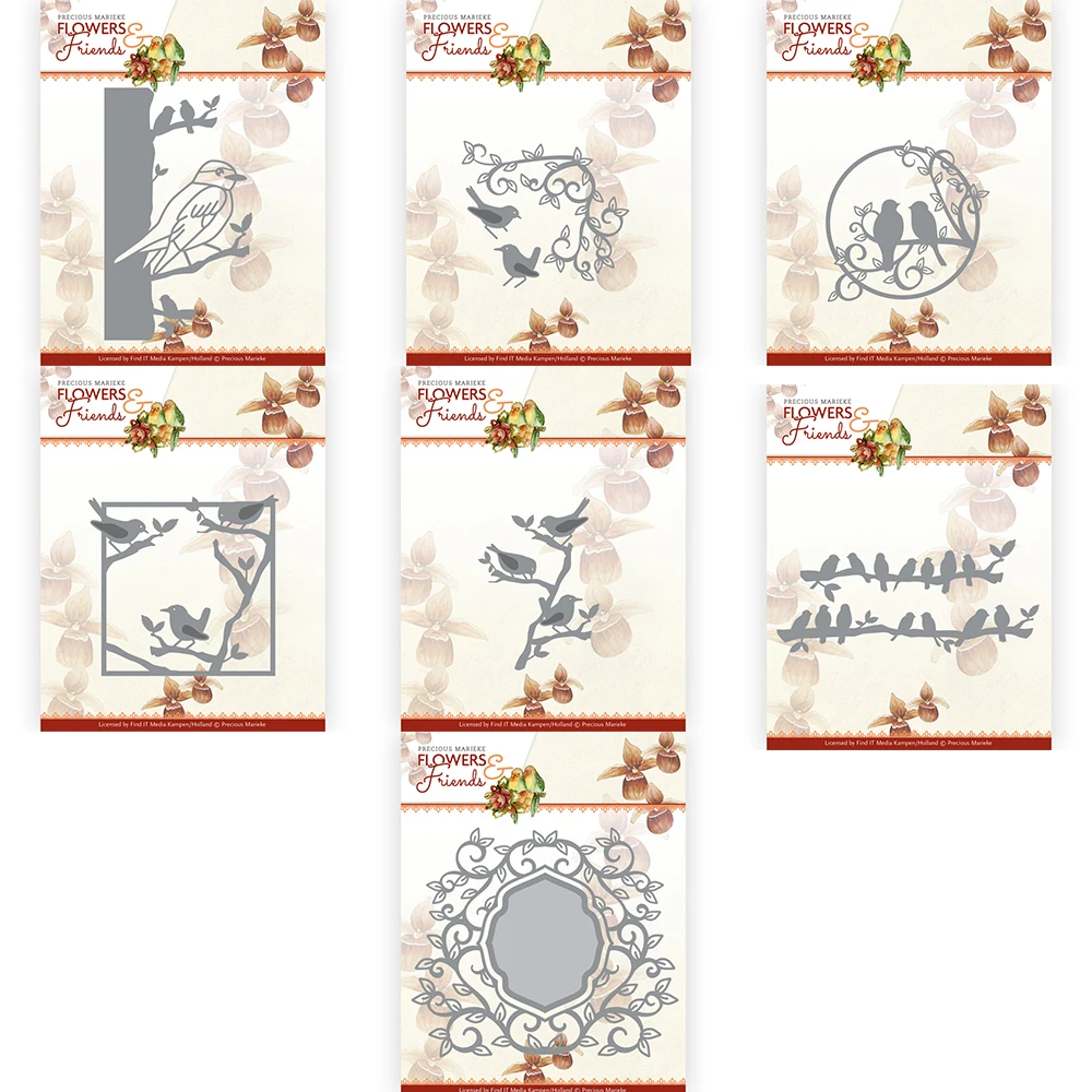 Mmao Crafts Metall-Stanzformen aus Stahl, Vogelzweig-Blätter-Serie, Scrapbooking, Papier/Fotokarten, Prägeformen
