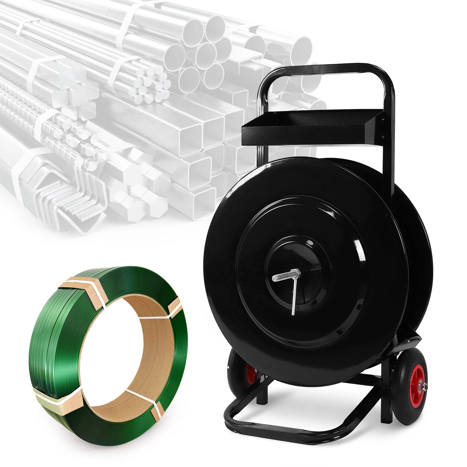 Composite Cord Strap Packing Pallet Multi-Purpose Banding Strapping Cart Dispenser Reusable Integrated Tool & Seal Tray for Manu