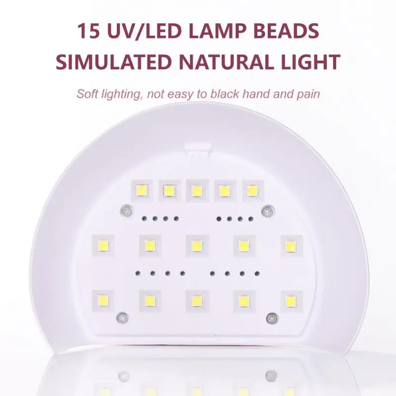 자동 센서가 있는 UV 네일 드라이어 램프, 모든 젤용 15 UV LED 조명, 60s 120s 전문 매니큐어 페디큐어 네일 장비, 48w