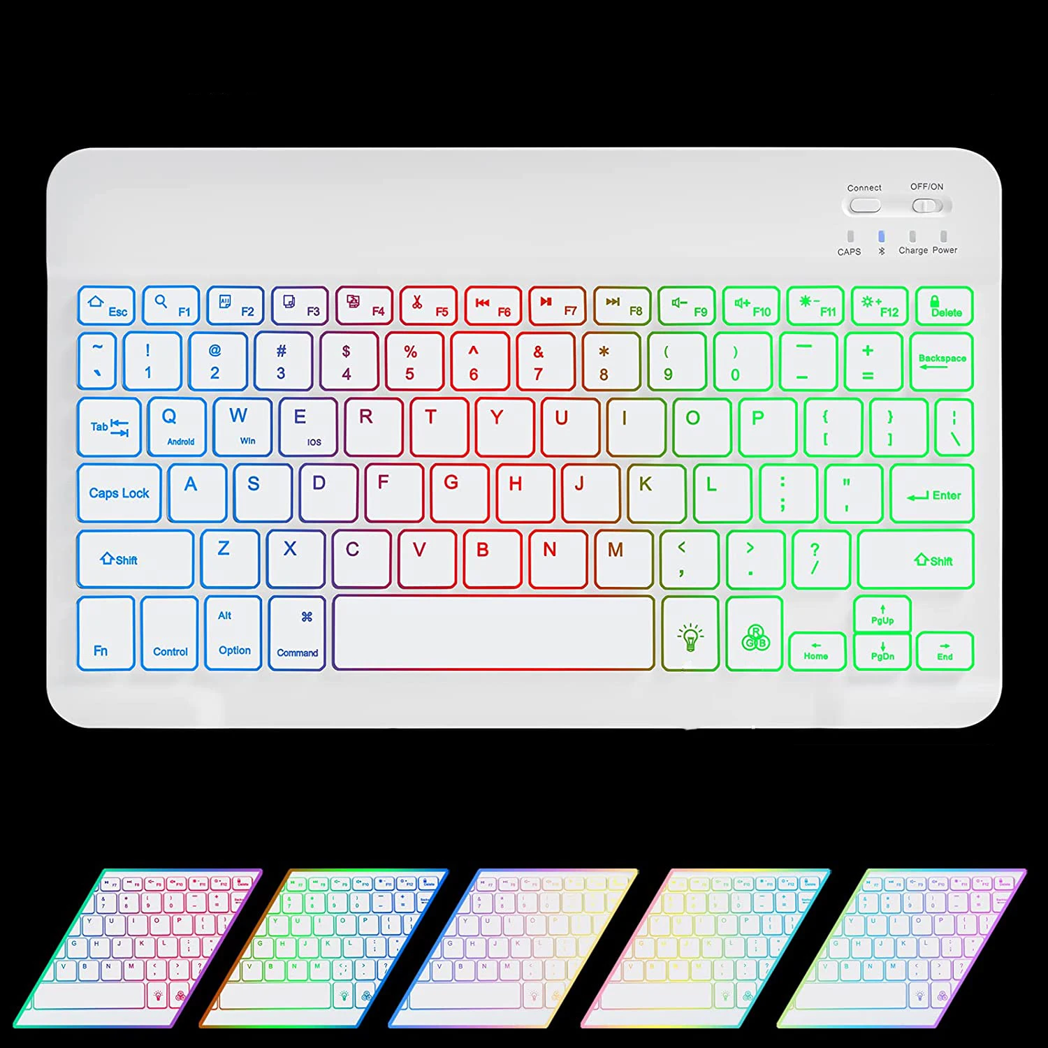 Capa Tablet para Lenovo Tab P11 Tb-j606f P11 Plus 2023 11 Polegada Tb-j606f Tb-j616f sem Fio Rainbow Backlit Teclado Mouse Case - Imagem 2