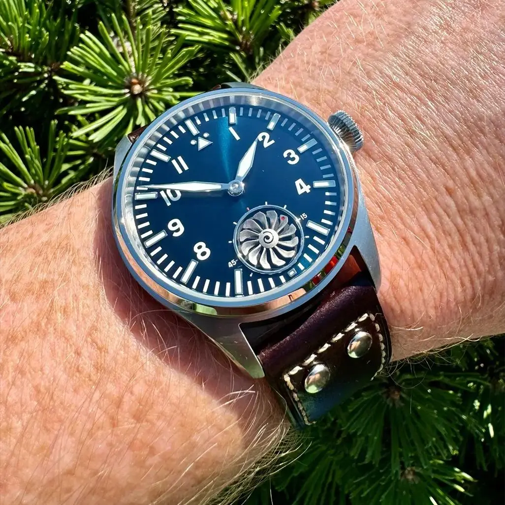 Hruodland 自動巻き腕時計 ブラックダイヤル 36mm サファイアガラス Hruodland-男性用機械式自動巻き時計,ステンレス鋼,防水,nh38