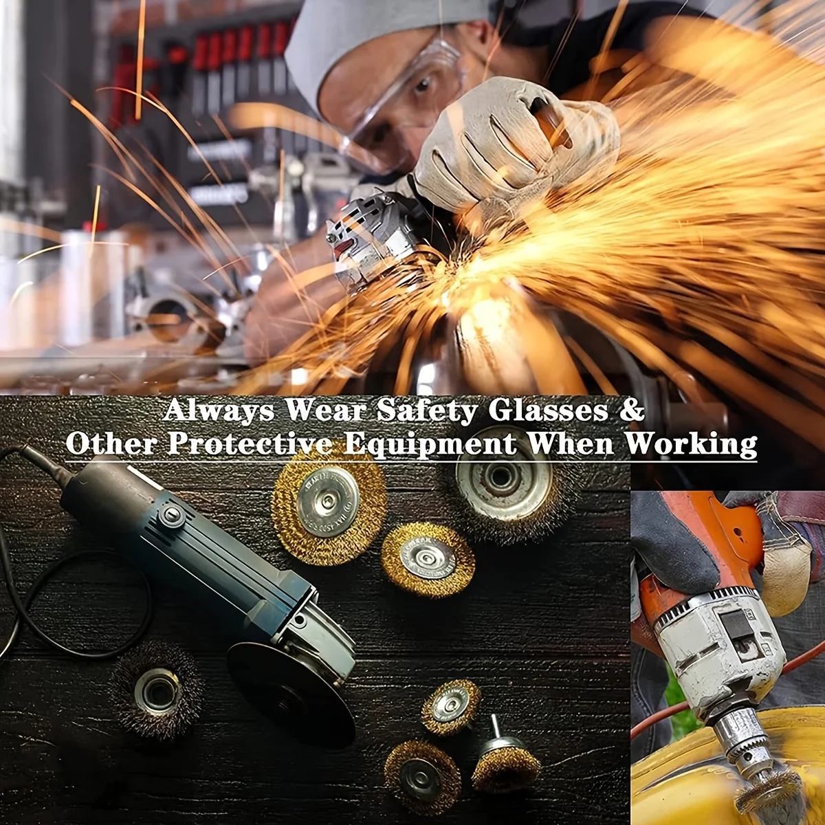 Wire Brush Wheel Cup Brush Set,10 Pcs Coarse Crimped 1/4 Inch Shank Wire Wheel for Drill Attachment 5