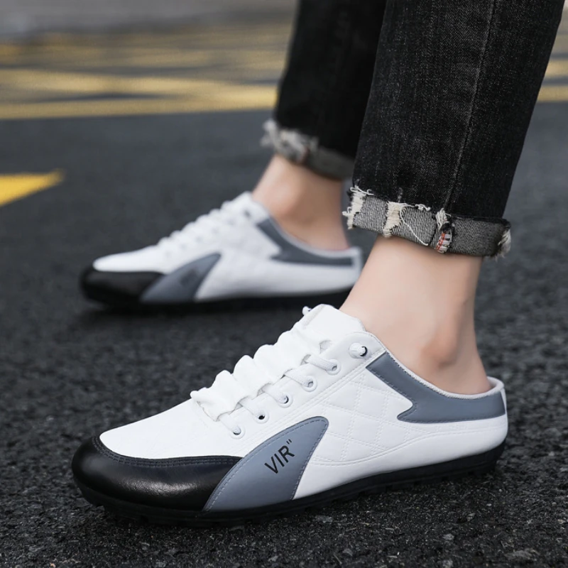 Classic Half Slipper Low Flats Shoes for Men Concise Men's Sneakers Spring Fall Male Casual Shoes Breathable Tenis Para Hombre images - 6