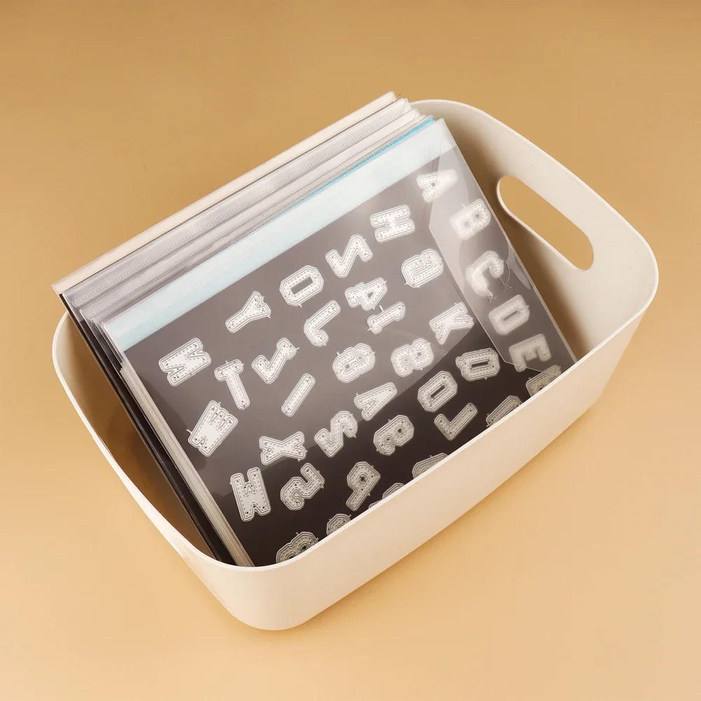 10-50Pcs Storage Pockets Envelopes Plastic Folder Bags for Storaging Dies Stamps Organizer Holders 19.3X23.9Cm Transparent Bags File Folders