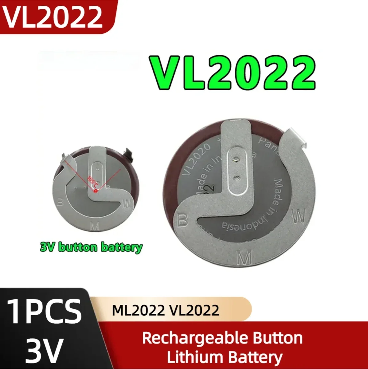 

New Original Rechargeable Button Lithium Battery ML2020 VL2020 3V Battery For BMW E46 E60 E90 accu FOB F1 Fobs Key 90 Degree