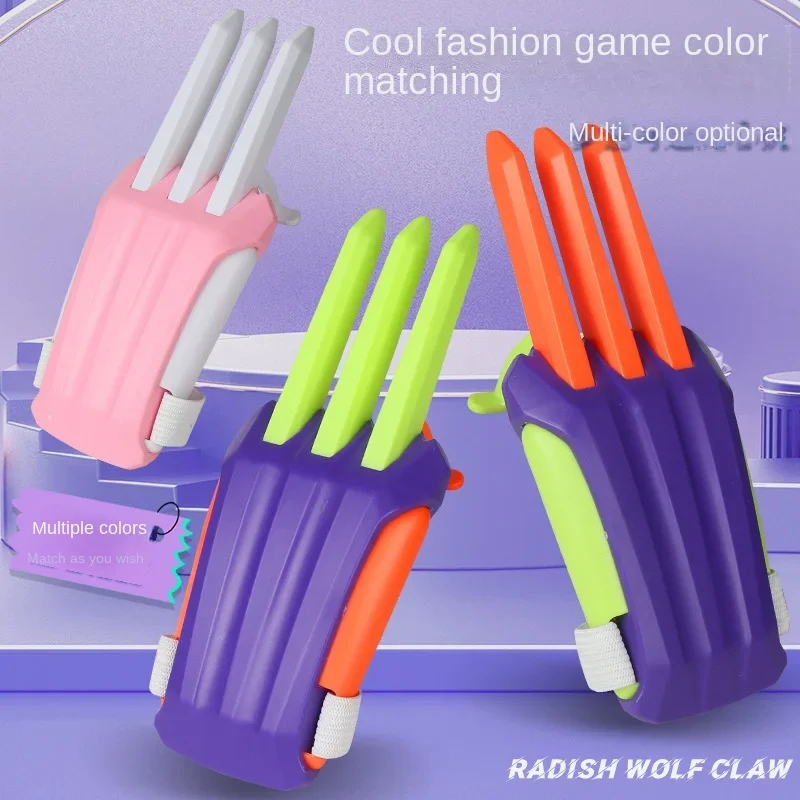 

1/2PCS 3D Carrot Gravity Knife Fidget Toys Children Decompression Push Card Small Toy 3D Printing Plastic Wolf's claw Knife