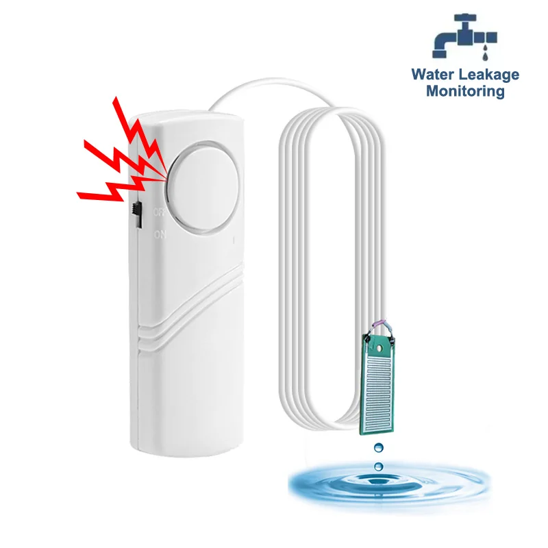 חיישן מים עצמאי לבית, אבטחת הבית, זיהוי נזילות, אזעקת צליל, זיהוי זרימת מים במטבח