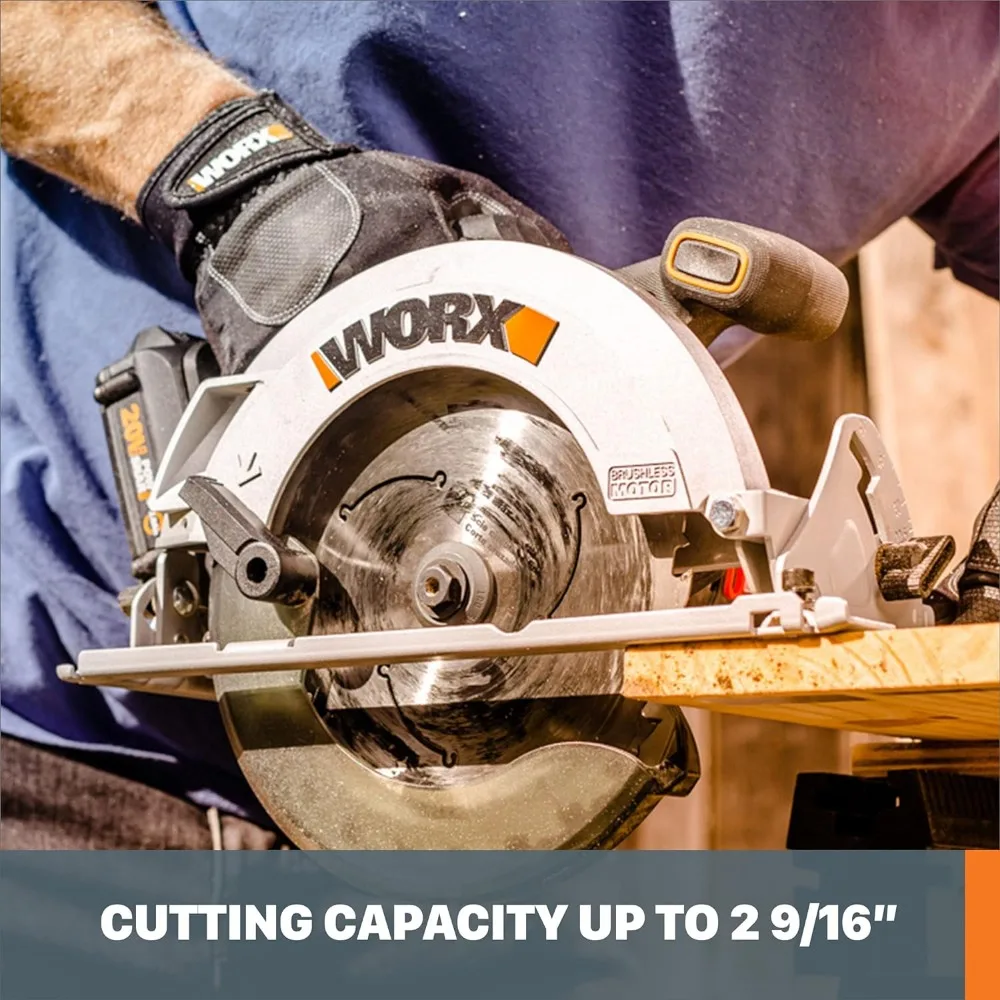 Worx Nitro WX520L.9 20V Power Share 7.25" Cordless Circular Saw with Brushless Motor (Tool Only) 3