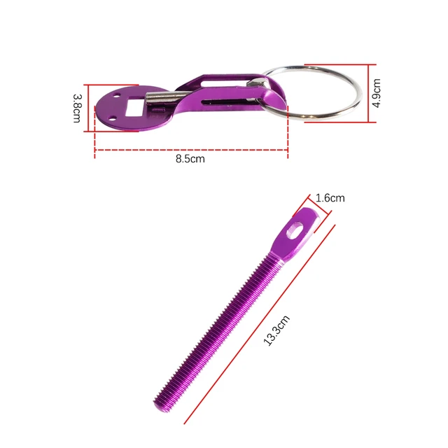 Kit Perno Bloccaggio Cofano Auto Sportive | In Acciaio Inossidabile, Universale, Colori Diversi (Blu) - Foto 7