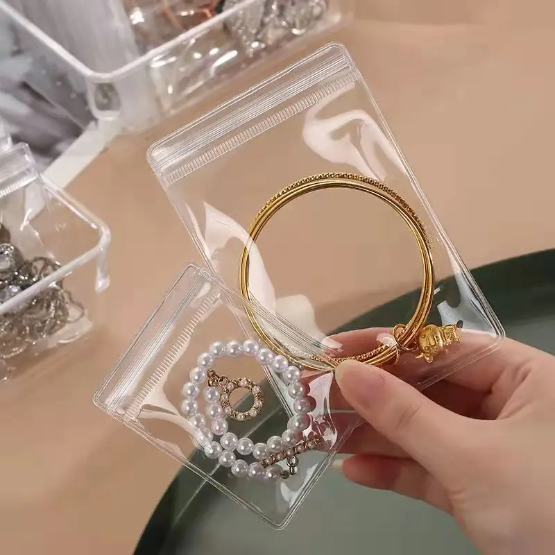 Jewelry Packaging Bags Transparent PVC Jewelry Pouches 20Pcs Anti-Oxidation Zip Lock Storage