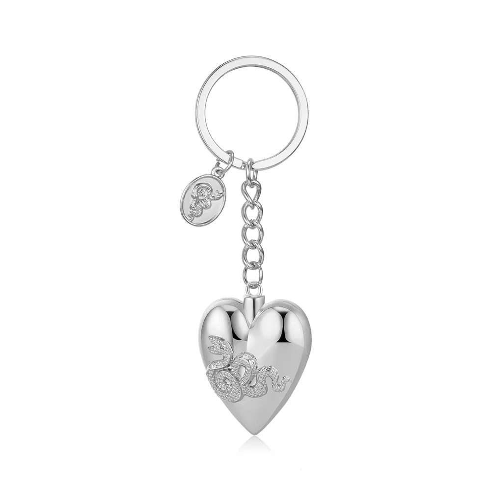 

Ldr Heart Keychain Luxury Fashion Silver Plated Pendant Jewelry Lana Del Rey Fans Accessories for Friends Gift