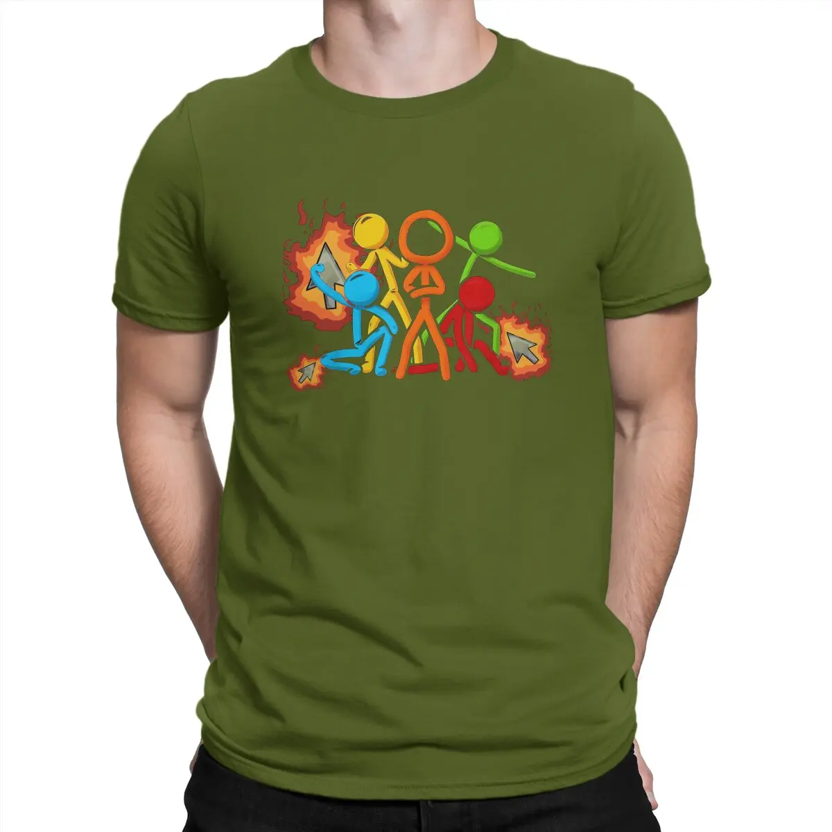 thumbnail image 1 of Camiseta única de Alan Becker con el pico del ratón de fuego, camiseta informal para hombre y mujer., 1 of 7