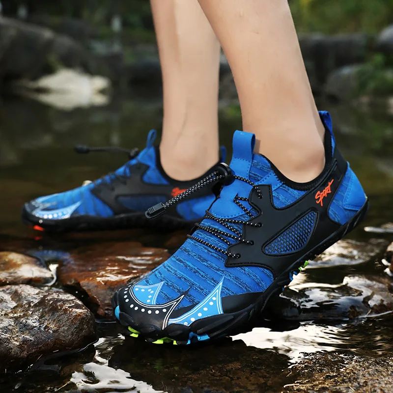 Breathable Beach Footwear For Mens Elastic Barefoot Upstream Trekking Water Shoes Quick Dry Breathable Seaside Nonslip Sneakers