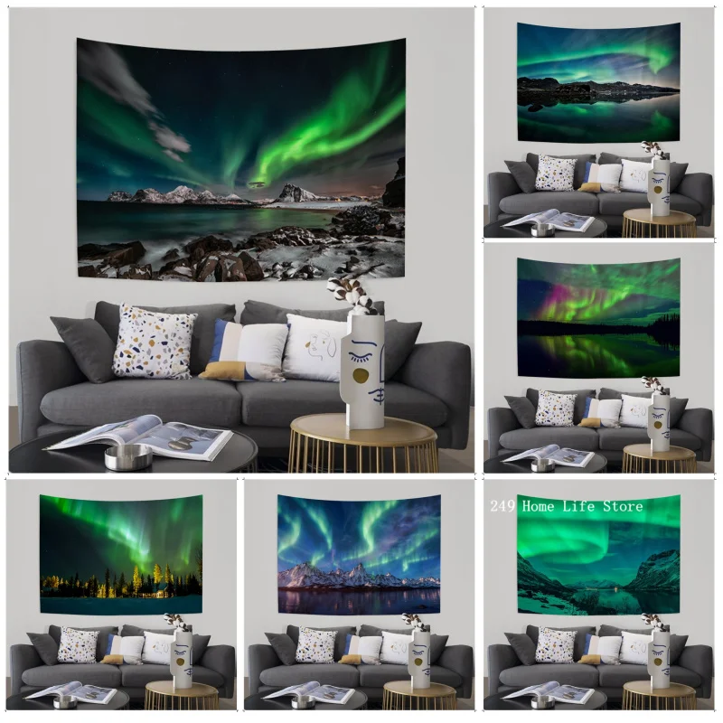 

Aurora Boreal Tapestry DIY Wall Tapestry Hanging Tarot Hippie Wall Rugs Dorm INS Home Decor