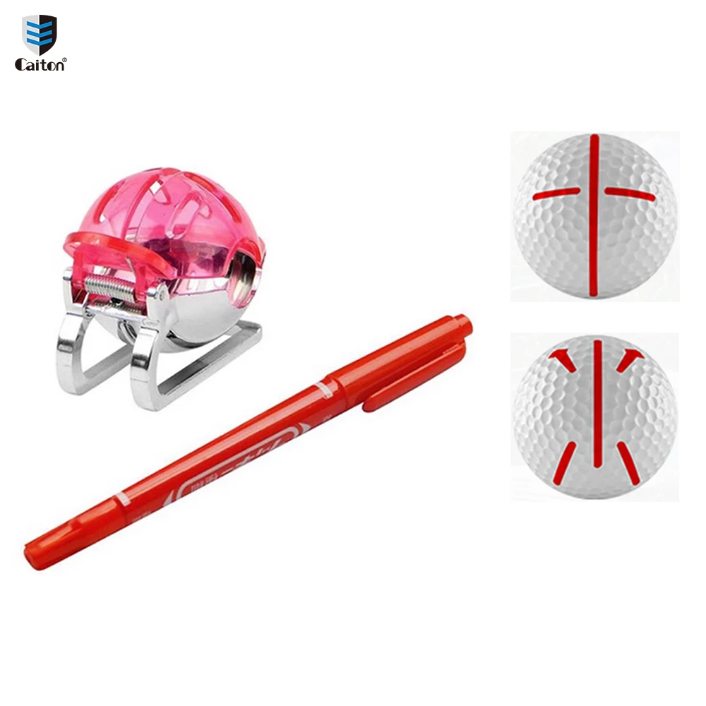 Caiton 1-piece Golf Ball Line Marker Liner Drawing Marking Alignment Tool Golf Scriber Marker With Mark Pens 3 colors available