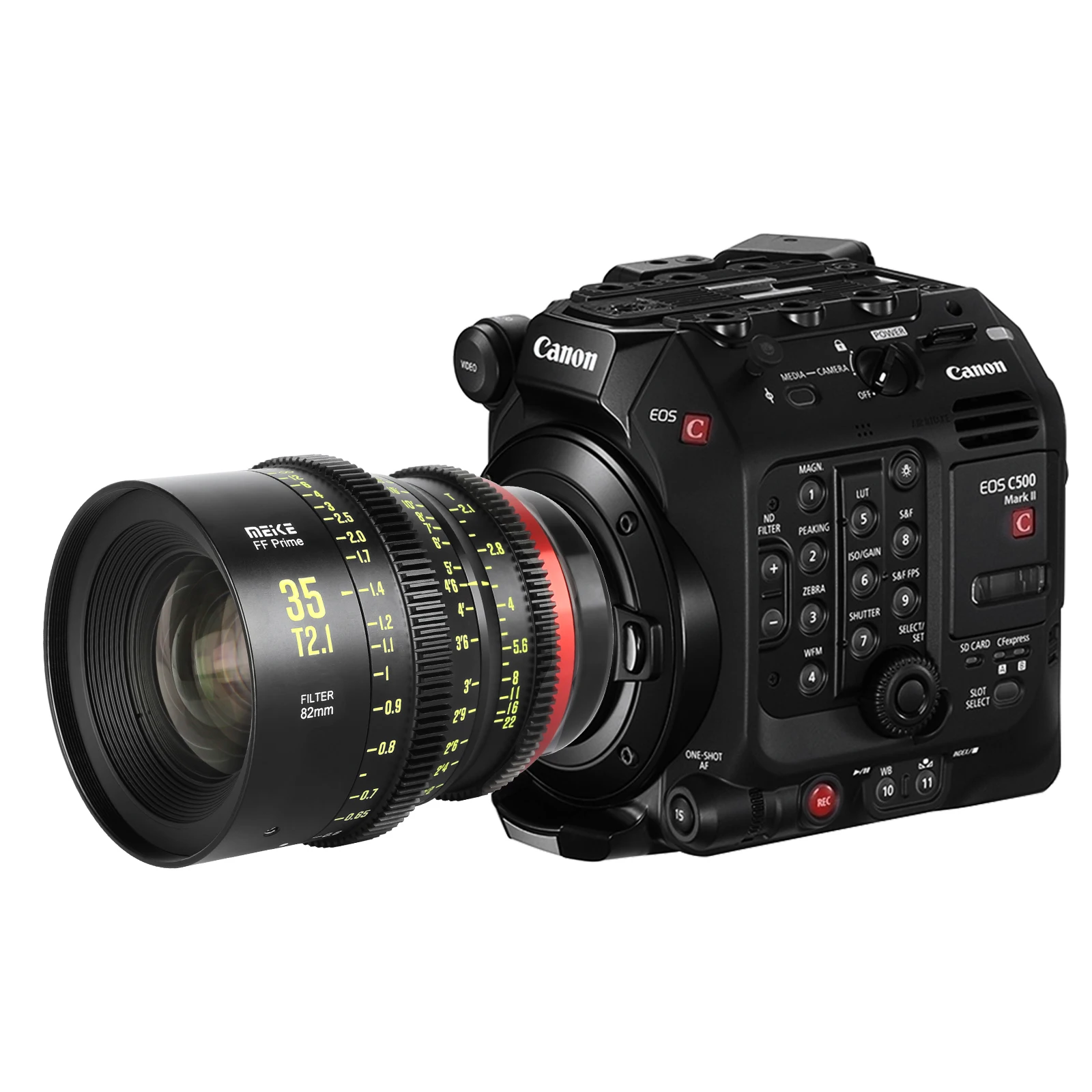 메이케 프라임 35mm T2.1 시네 렌즈 (풀프레임 시네마 카메라 시스템용), 캐논 C700 C500II, 베니스, FX3 FX6, FX9 호환