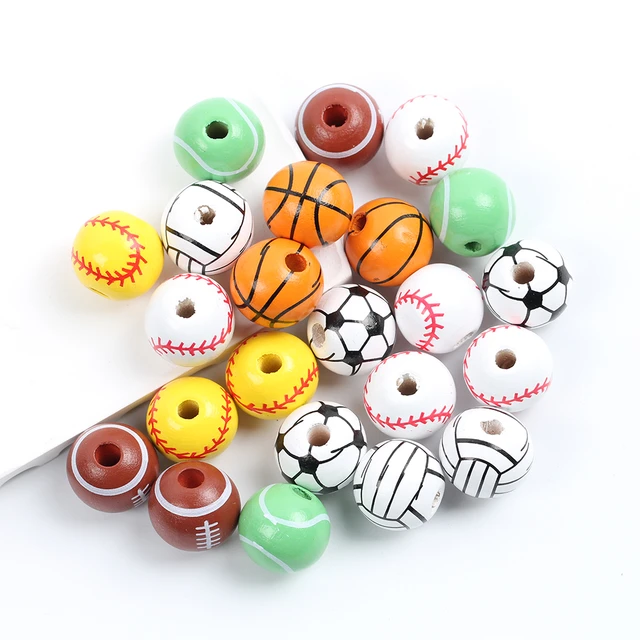 Sport Rugby Tennis Basketball Football Volleyball Beads Spacer Acrylic  Beads for Jewelry Making DIY Bracelet Earrings Accessorie - AliExpress