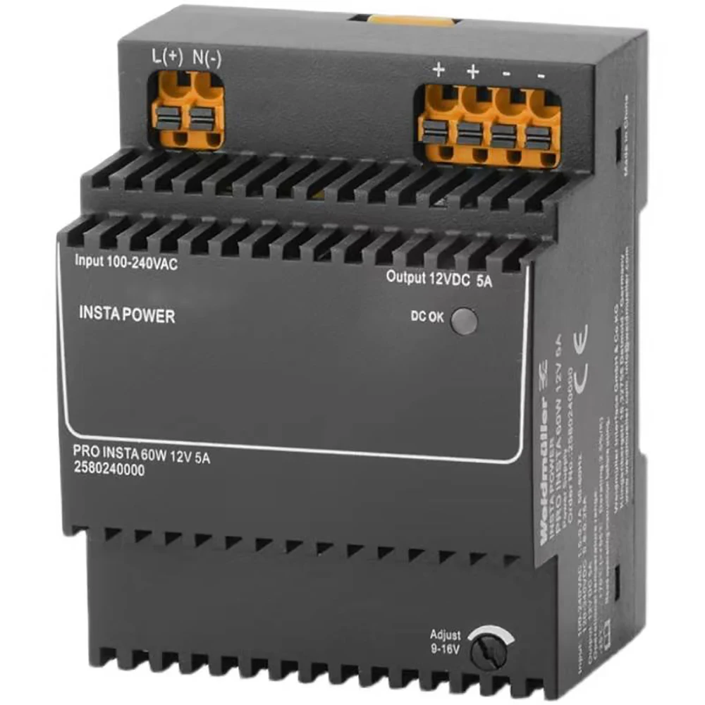 Weidmuller 하이 퀄리티 빠른 배송용 PRO INSTA 전원 스위칭 전원 공급 장치, 60W, 12V, 5A, 2580240000