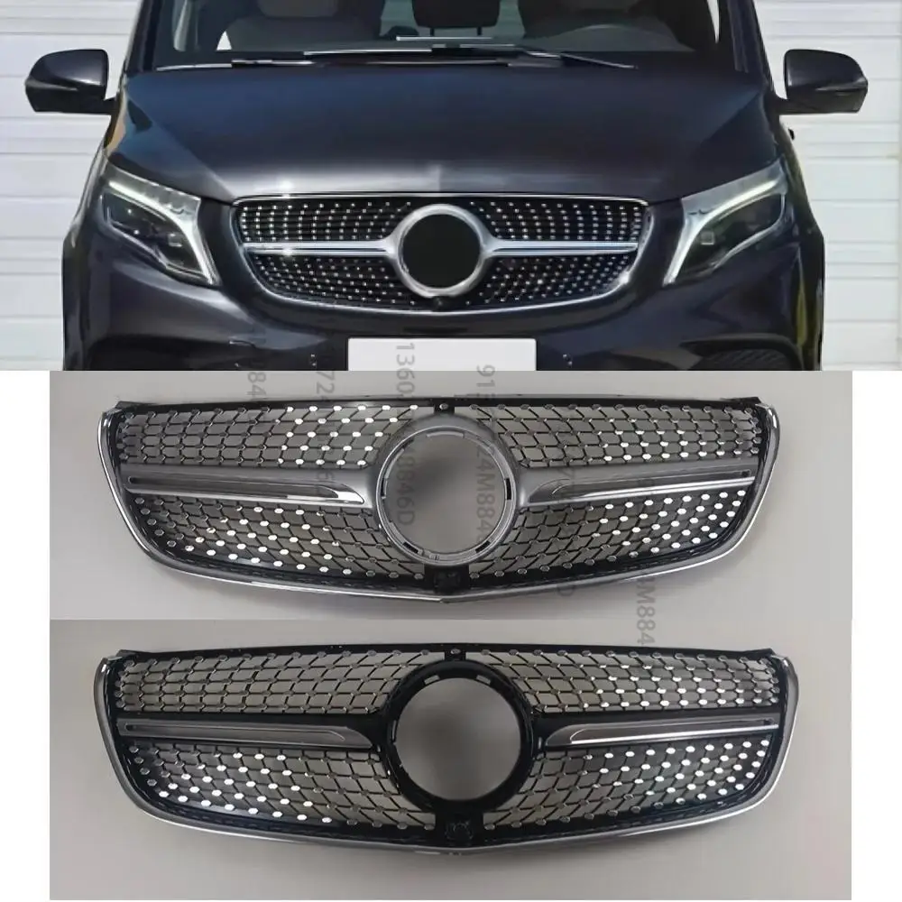 메르세데스 벤츠 비토 V W447 V250 V300 2015-2023, 다이아몬드 스타일 프론트 그릴 범퍼 커버, 에어 인테이크 그릴, 외장 스타일링
