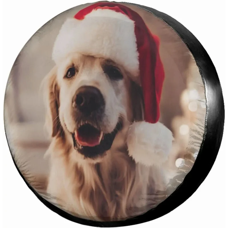 

Чехол для запасных шин для рождественских Мопсов, пылезащитная крышка для колес, подходит для трейлеров, домов на колесах, внедорожников и многих транспортных средств, 14 15 16 17 дюймов