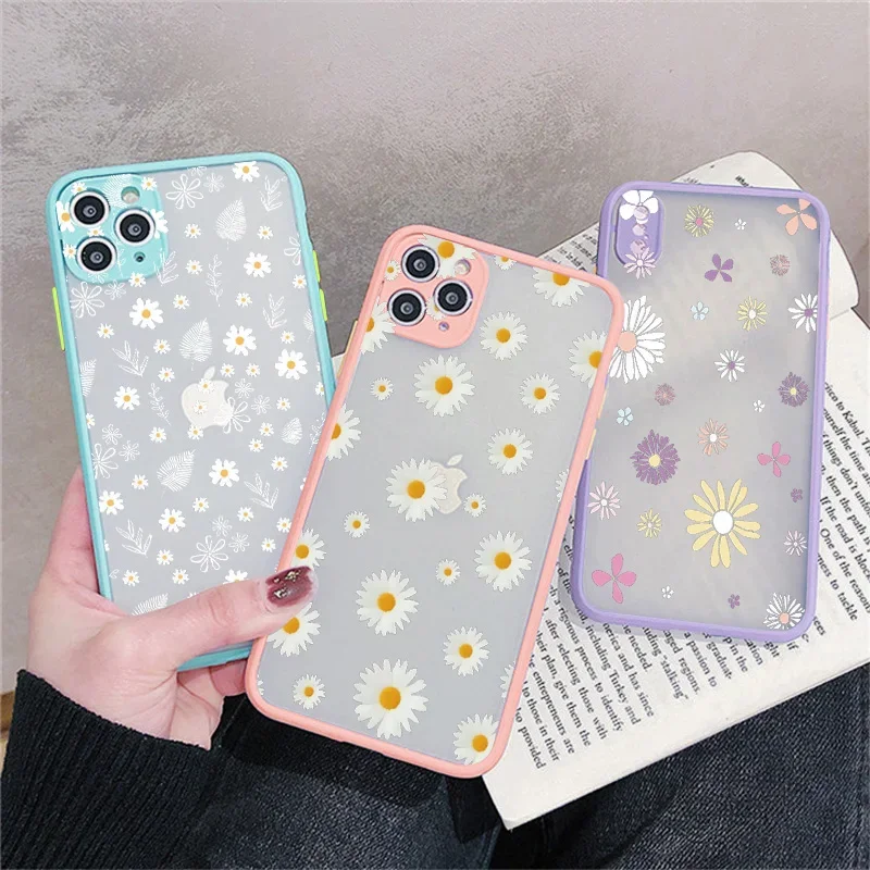 Daisy Flower Shockproof Full Screen Case with Color Hard Border