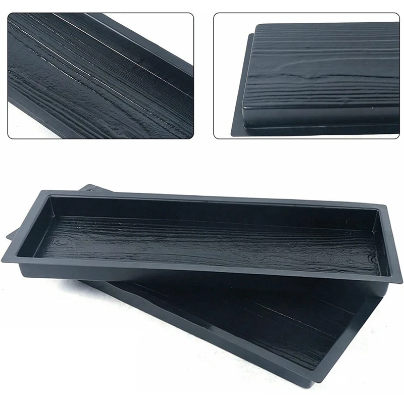 KEKA Concrete Molds, Wooden Boards Shape Concrete Mould, DIY Plastic Molded Paving Mold, Garden Stepping Stone Mold , 2 Pack